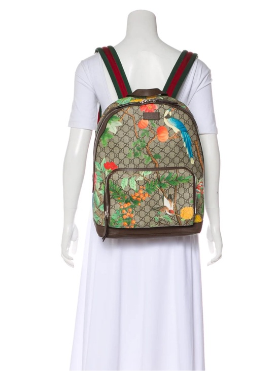 Gucci Handbags - Authentic Gucci Tian GG Supreme Backpack monogram canvas red green straps